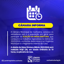 CÂMARA MUNICIPAL DA CACHOEIRA REALIZA NESTA SEGUNDA-FEIRA (28) ELEIÇÃO DA MESA DIRETORA BIÊNIO 2023/2024