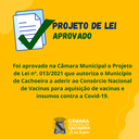 Covid -19: Vereadores aprovam projeto de adesão ao consórcio de vacinas